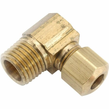 ANDERSON METALS 1/2 In. x 3/8 In. Male 90 Deg. Compression Brass Elbow 1/4 Bend 750069-0806
